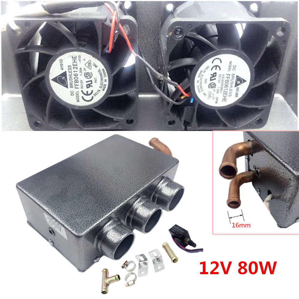 12V DC Portable Car Heating/Cooling Compact Heater, 3-Hole 80W Defroster n