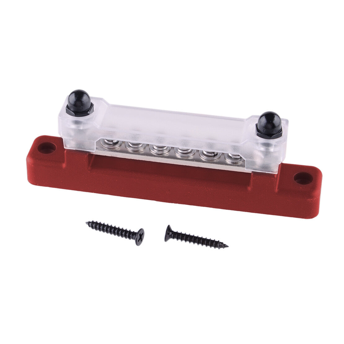 Red 12V RV Boat Single Row 6 Post Busbar Ground Rail Power Distribution Block v