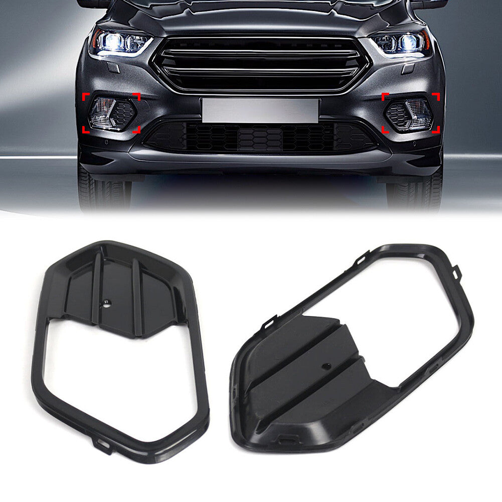 Front Bumper Fog Light Cover Bezel for Ford Escape Kuga 2017-2019