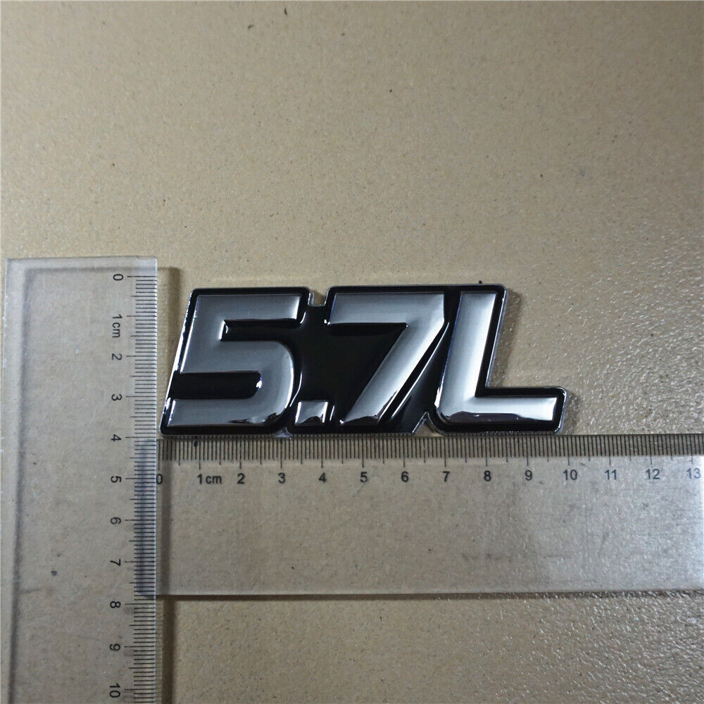 1x Chrome 5.7L Black Metal Sticker Badge Emblem Decal V8 Pickup SUV Racing Grand