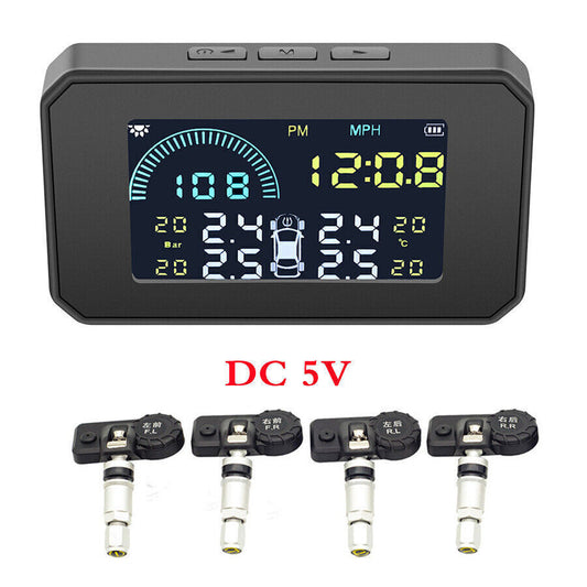 Car TPMS OBD2 HUD Wireless Tire Pressure Monitoring System + 4 Internal Sensors Q