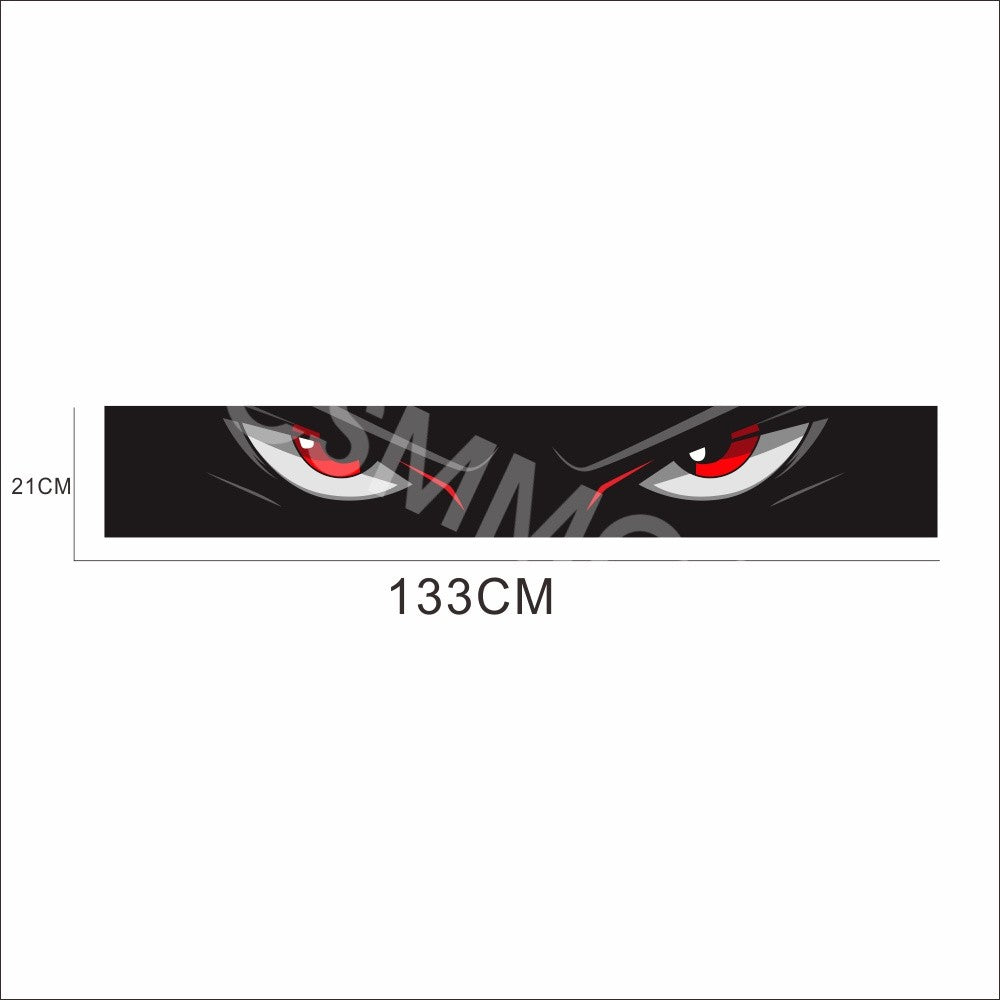Sun Visor Strip Car Perforated 3D Sunshade Stickers Eyes Decal Decoration Trim