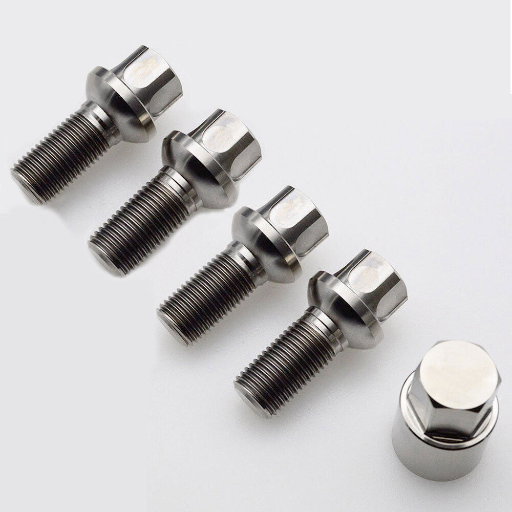 Wheel Lock Anti Theft Bolt M14x1.5mm Titanium Set (4 Bolts+1Key) for Benz series Q