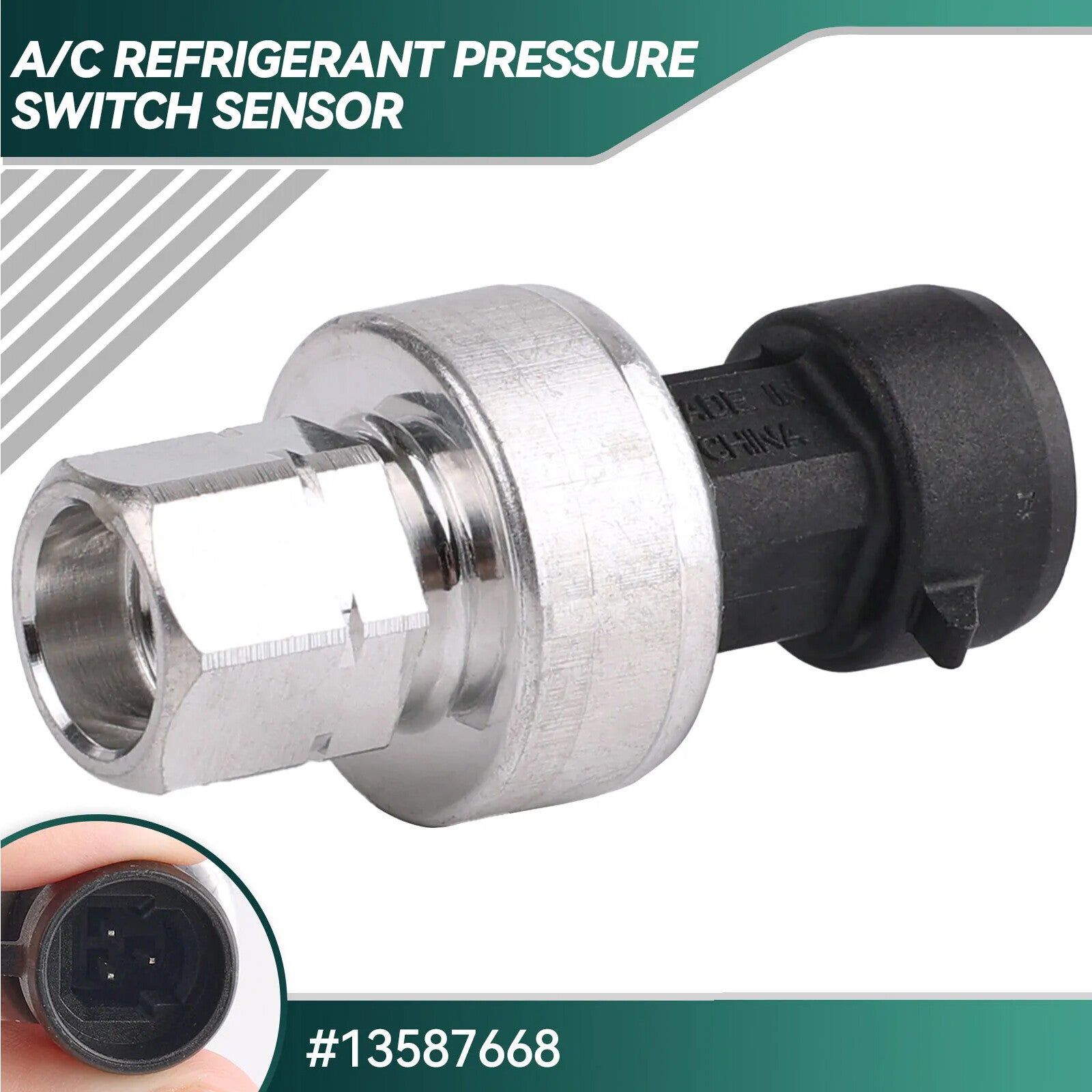 13587668 Suitable for refrigerant pressure switch sensor in for Buick , for Chevrolet , and for Hummer air conditioning systems. Q