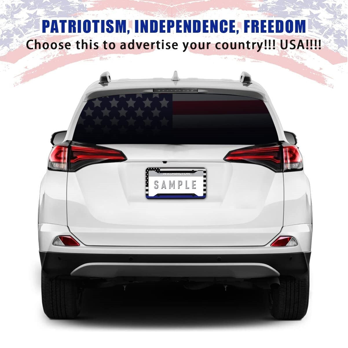 2-Piece for Mini Cooper Accessories American Flag Car License Plate Bracket Cover - n