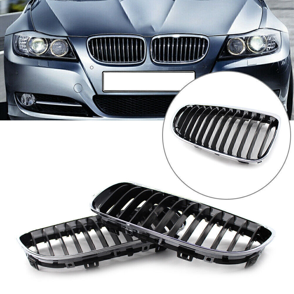 Chrome ABS Black Fit for BMW E90 E91 LCI 328i 335i Front Kidney Grille 2009-2011 10