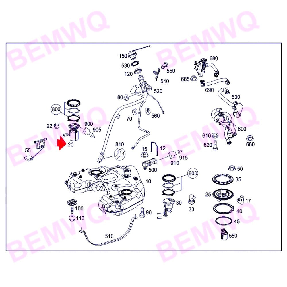 1644701994 Fuel pump module suitable for W164 GL450 GL550 ML350 ML500 ML550- n