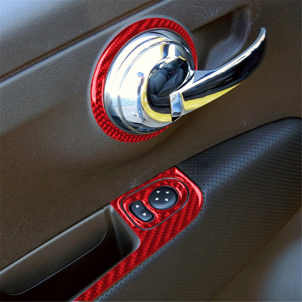 2X Red Carbon Fiber Rear Air Vent Cover Trim for Chrysler 200 2015-2017 Type B v
