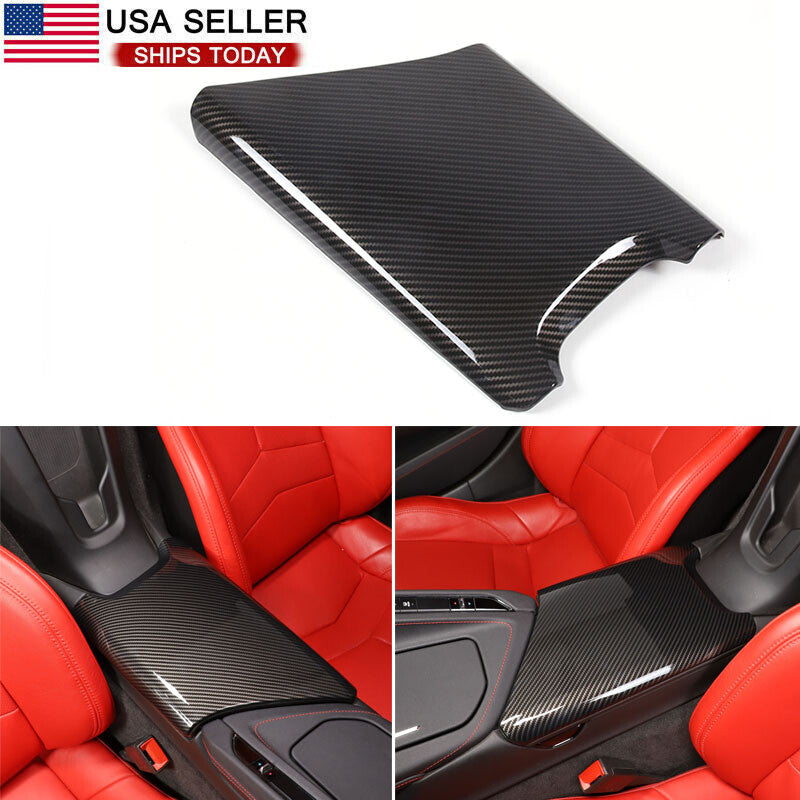 Carbon ABS console armrest box cover for Corvette C8 Stingray Z06 Z51 2020-2023 n