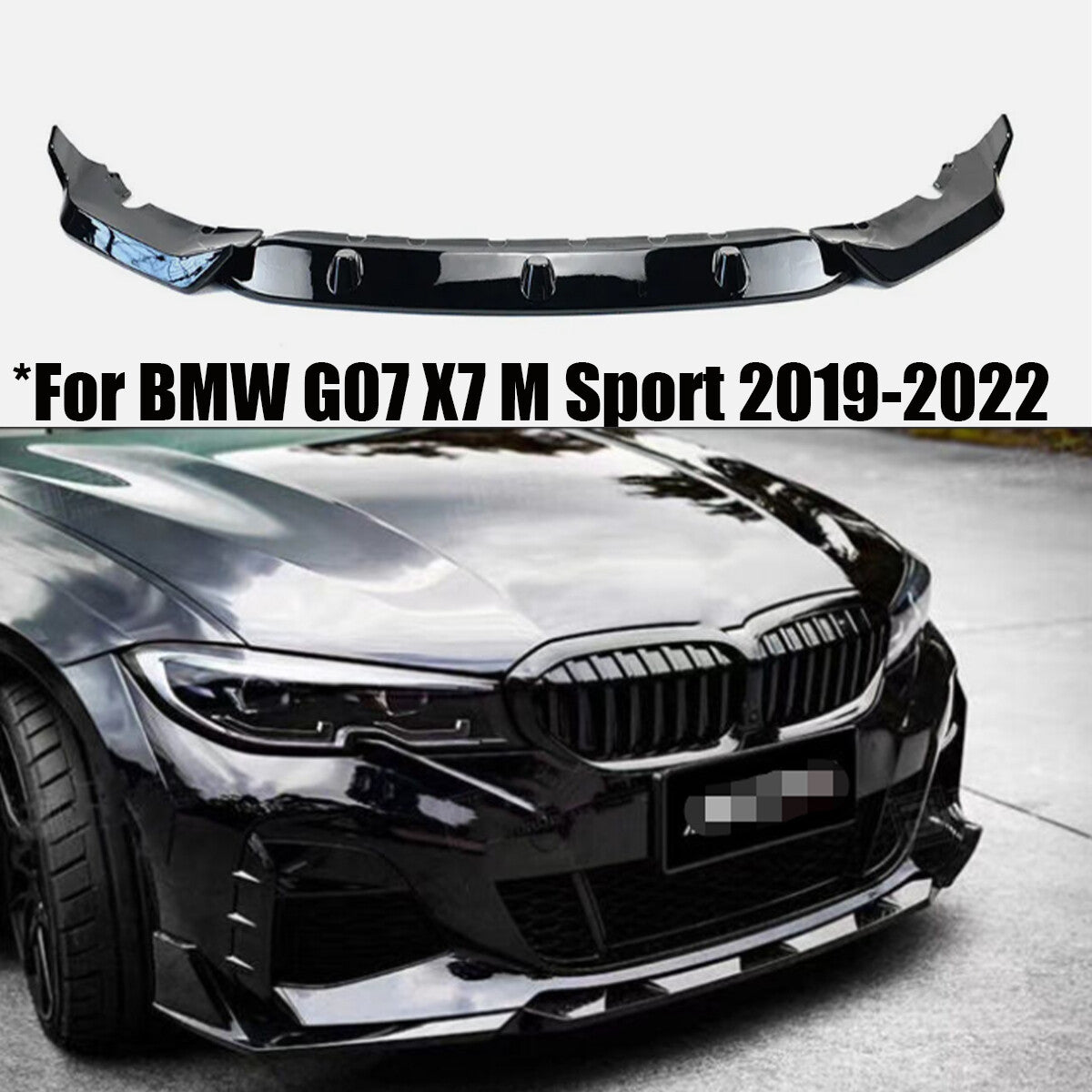 Gloss Black For G07 X7 M Sport 2019-2022 Performance Front Lip Splitter Kit n