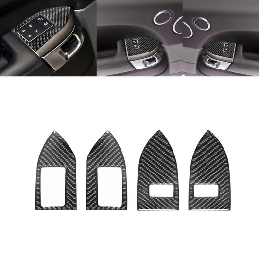 4x Carbon Fibre Memory for Seat Button Trim For Land for Range Rover Sport 2014-2017
