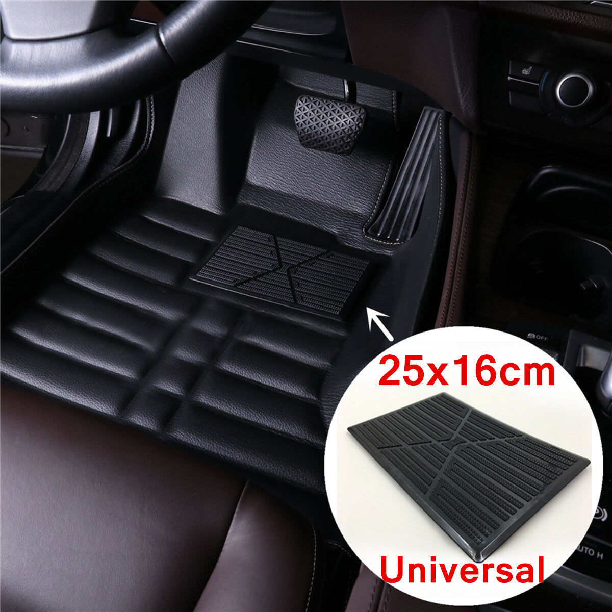 Car Floor Mats Carpet Liner Rubber Heel Pad Carpet Mat 25x16cm for Sedan SUV Q