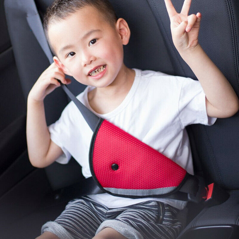 Car Kid Safety Cover Strap Adjuster Harness Pad Children Belt Clip Red Triangle