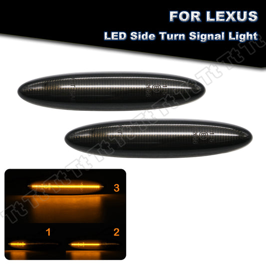 Dynamic LED fender side marker turn signal lights for for Lexus SC430 IS350 IS250 US- v