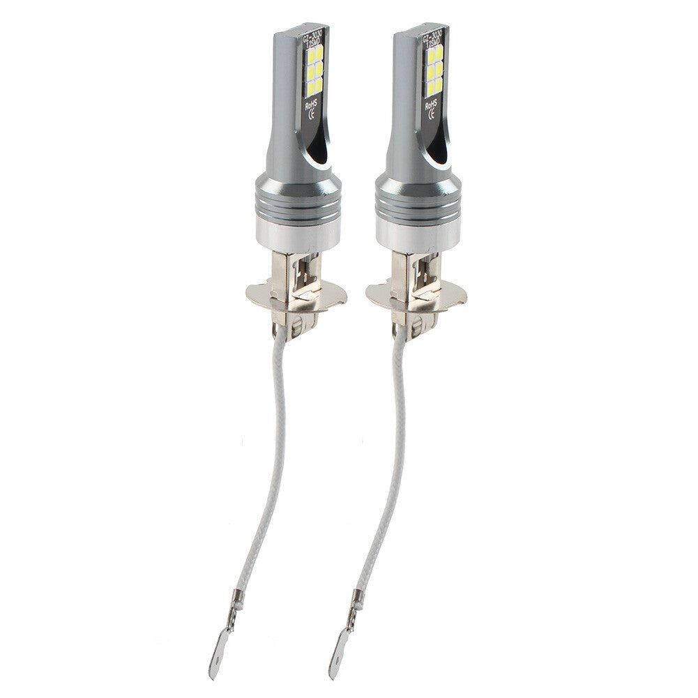 H3 12SMD LED Fog Light Bulb White Driving Super Bright Lamp DRL Pair Car