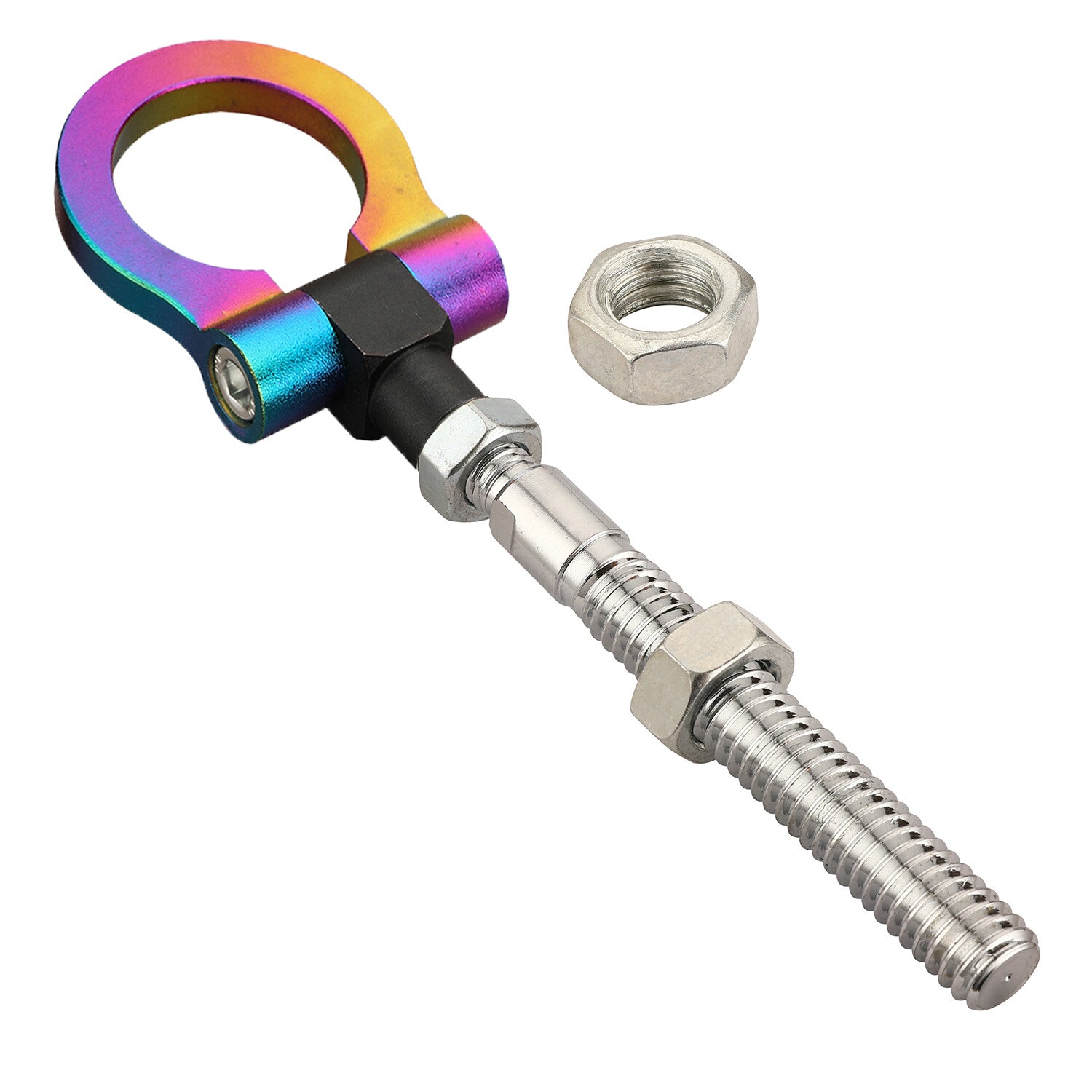 Heavy Duty Neo Chrome Folding Tow Hooks Racing Towing Fits for Cherokee Compass Q