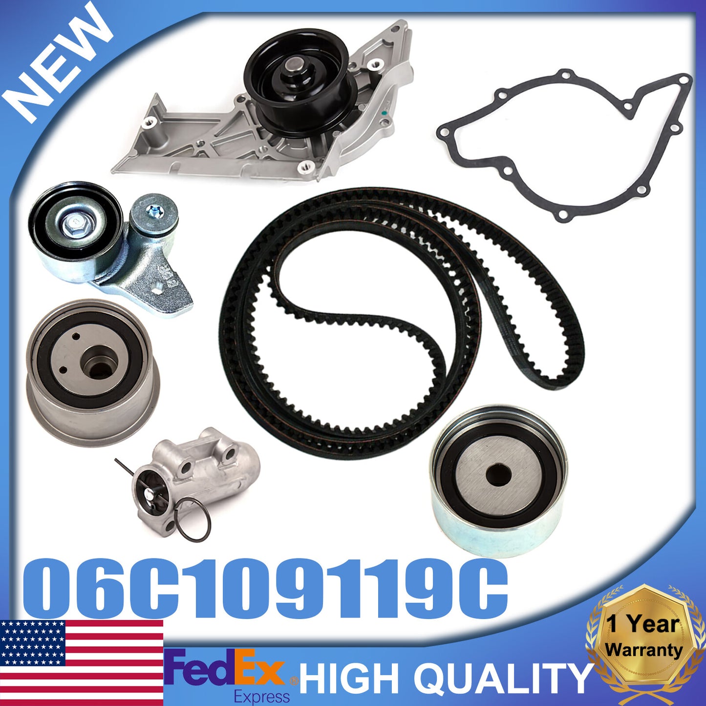 Timer belt kit water pump cover gasket for Audi A4 A6 Quattro Cabrio 3.0L - n