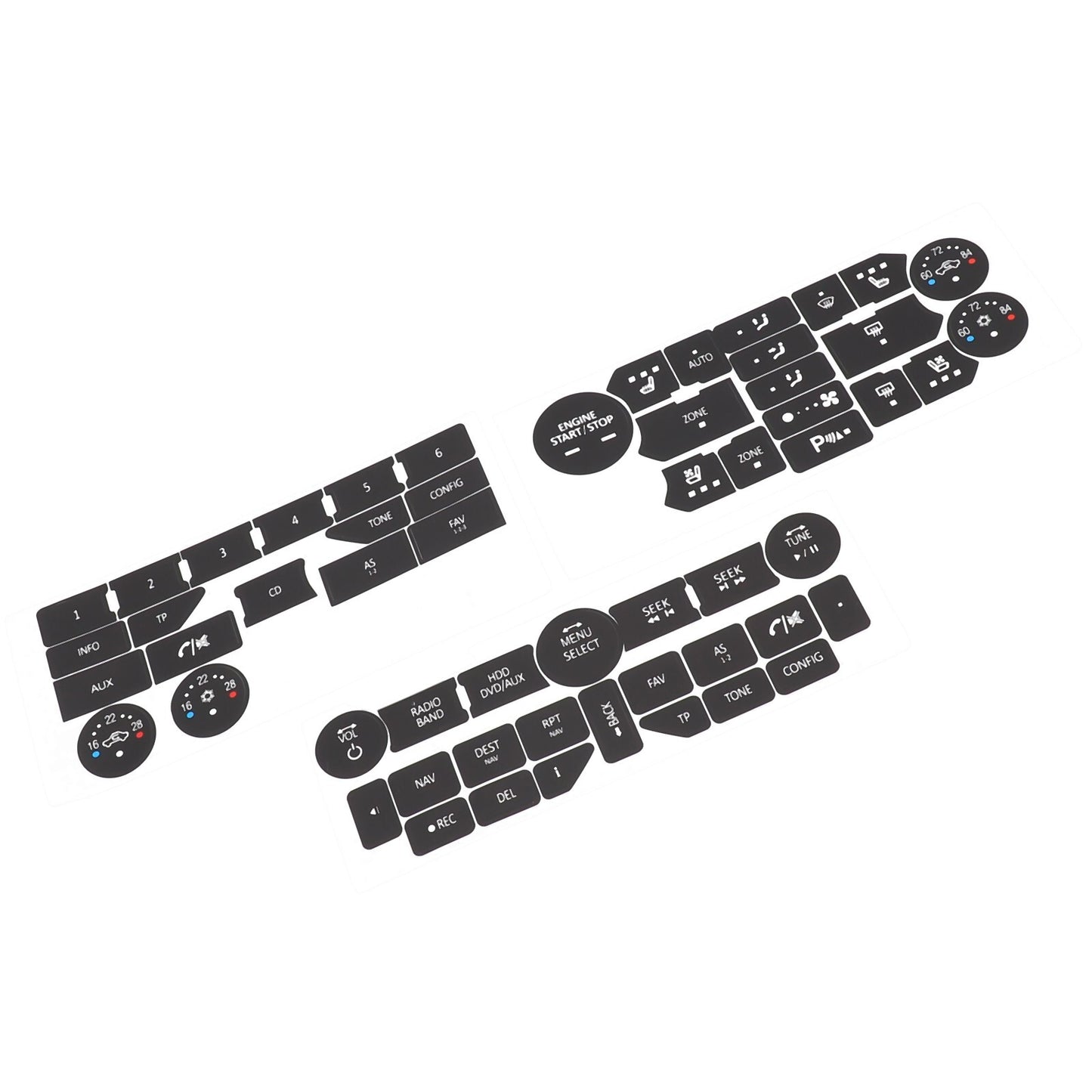 Button Repair Stickers for SAAB 9 5NG 9 4X Vinyl Material