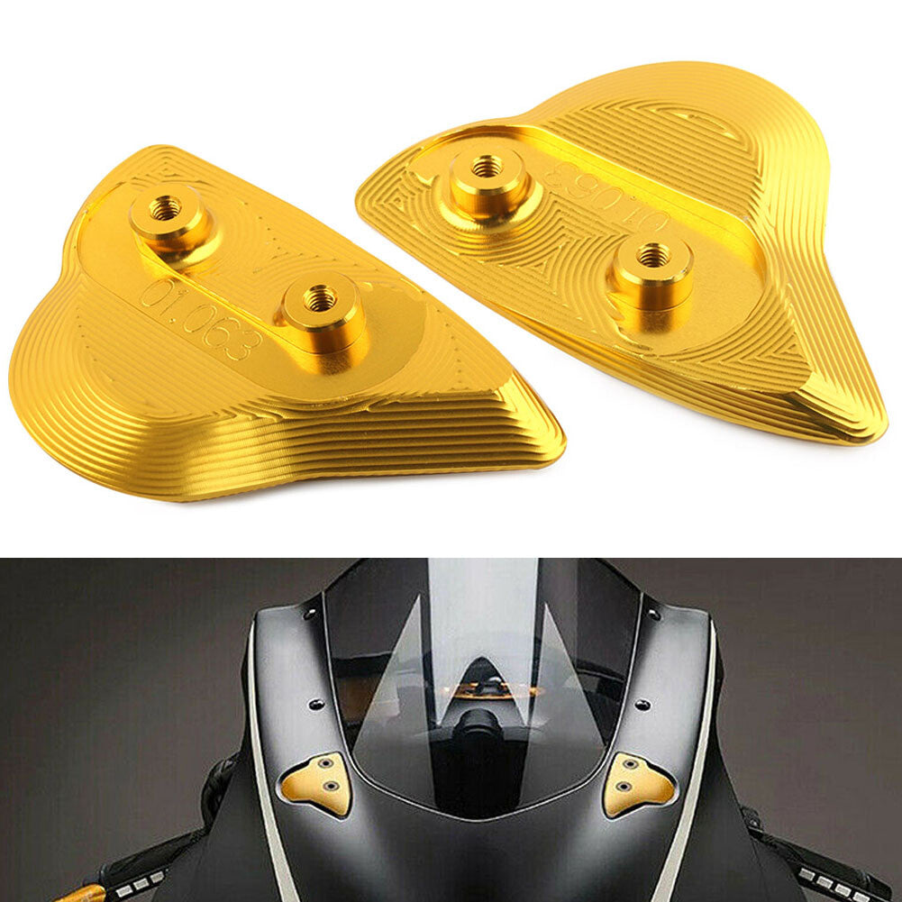 Gold Rearview Side Mirror Block Off Base Plate Cover for Yamaha YZF R6 2017-2022