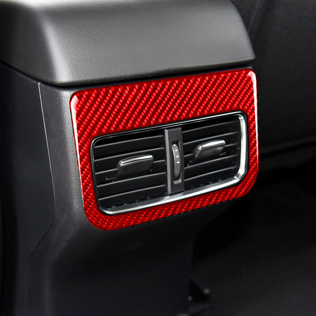 Red Carbon Fiber Interior Rear Air Vent Outlet Panel Trim for Mazda CX-5 2017-21