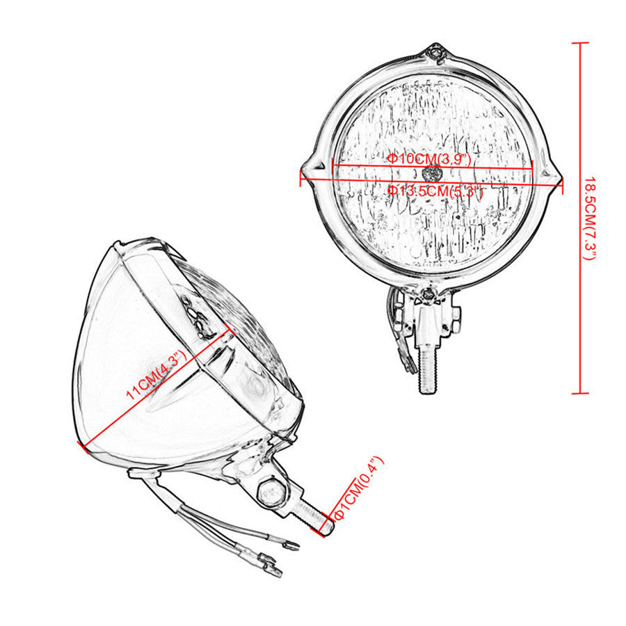 Chrome Polish Headlight Lamp Clear Lens for Harley Sportster Bobber Chopper Q