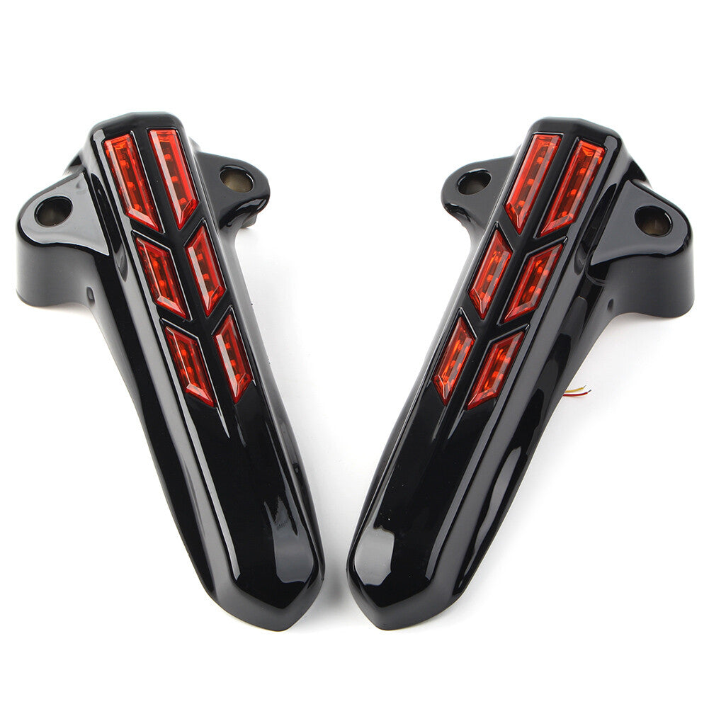 Front Fork Leg Covers LED Smoke Light for Harley FLHR FLHTK FLHX '2014-'20 Black