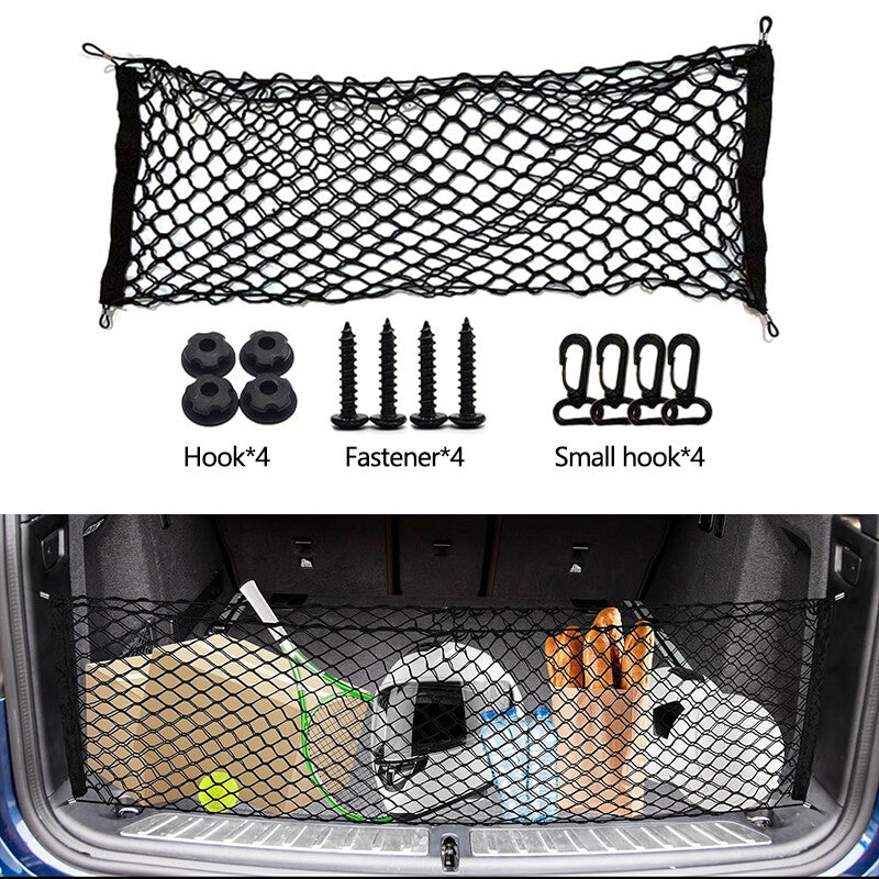 1Pcs 90*40CM Auto Rear Trunk Cargo Net Mesh Storage Organizer Pocket Small Cars Q