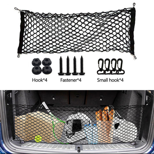 1Pcs 90*40CM Auto Rear Trunk Cargo Net Mesh Storage Organizer Pocket Small Cars Q