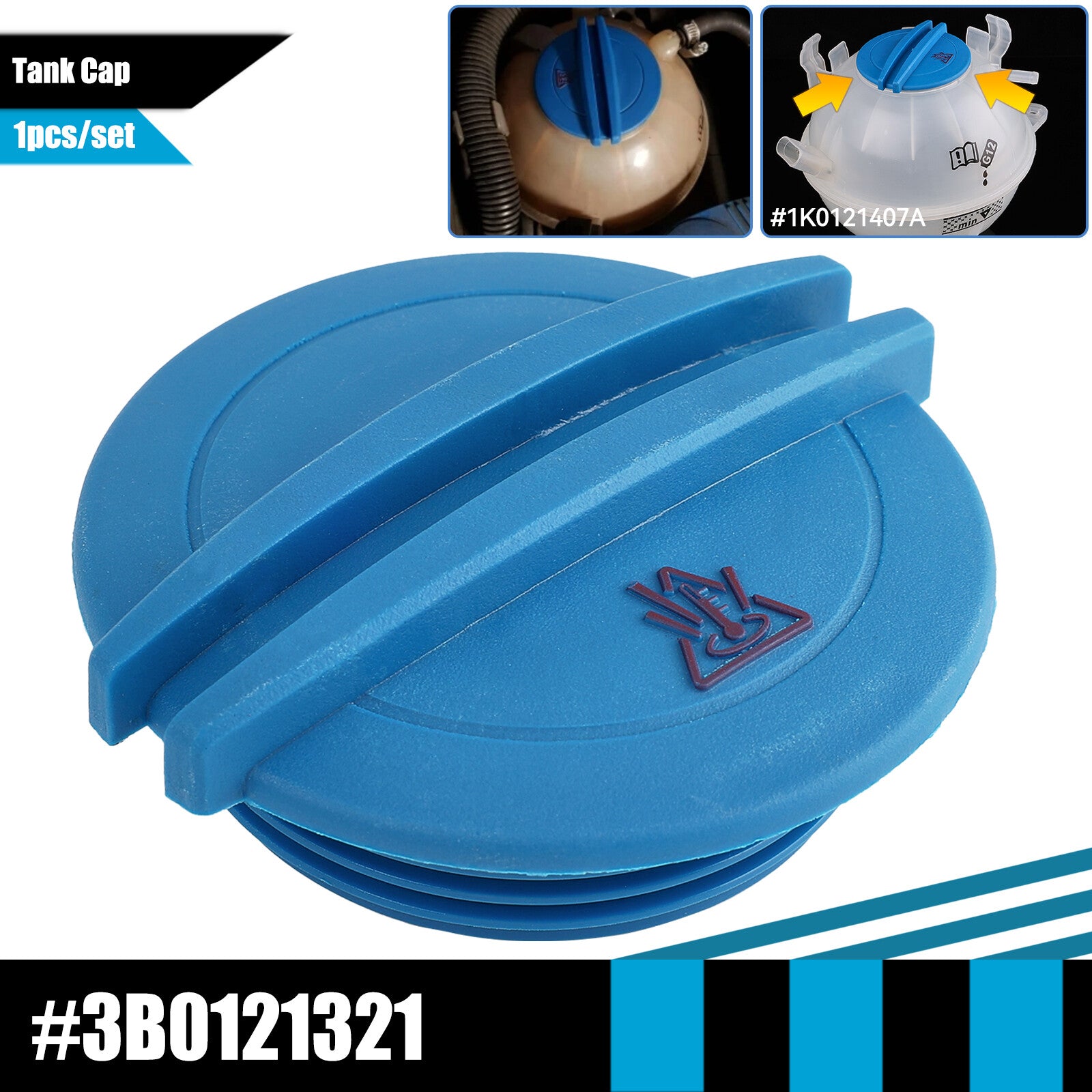 Radiator Water Coolant Tank Reservoir Cap for VW for Jetta for Golf for Passat B5 3B0121321 Q