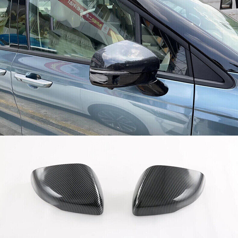 for Kia Carnival 22-24 Carbon Fiber Side Door Rearview Mirror Cover Trim Cap 2X