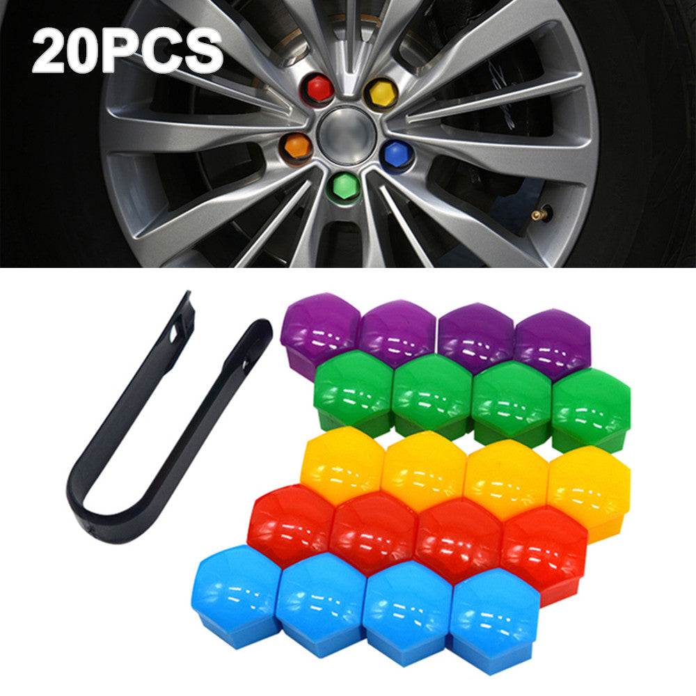 20PCS Car Wheel Lug Nut Cover 17mm Bolt Protector Hub Screw Caps With Tool Q