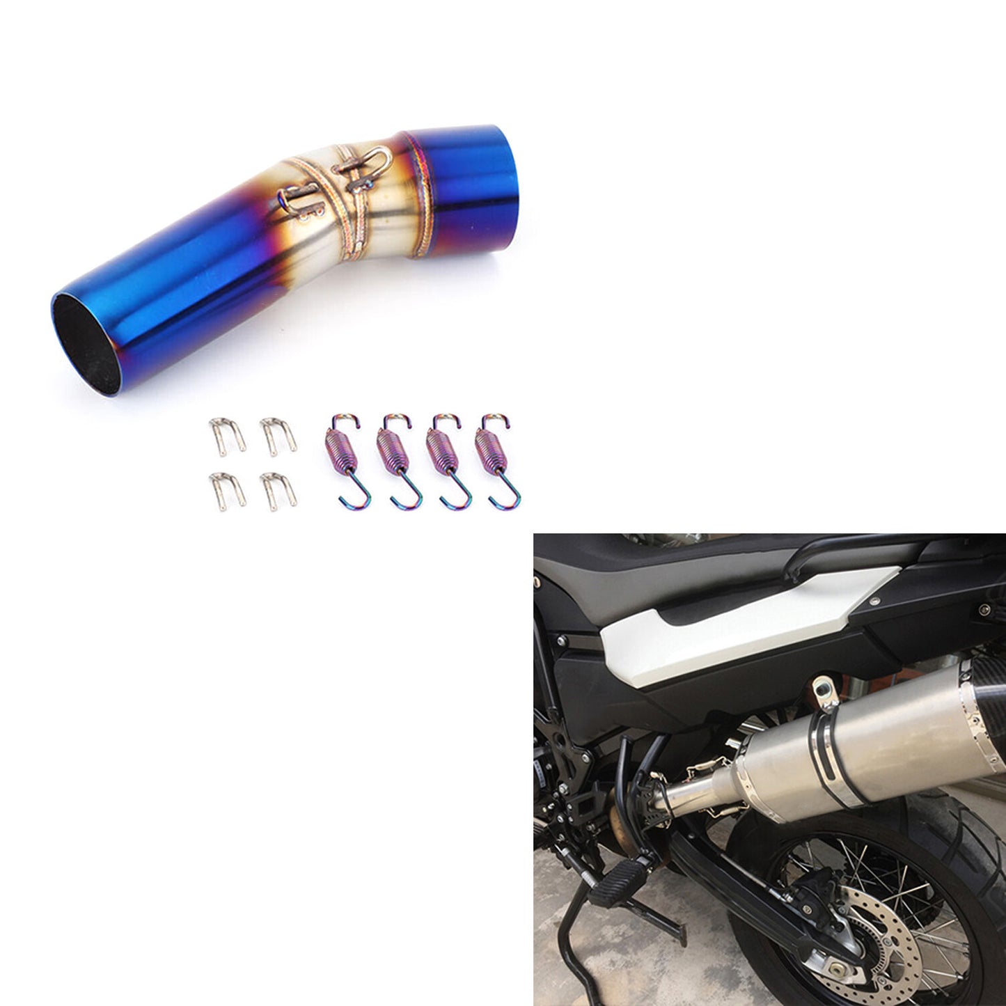 Slip On Exhaust Pipe Link Muffler Silencers for BMW F650GS F700GS F800GS F800GT