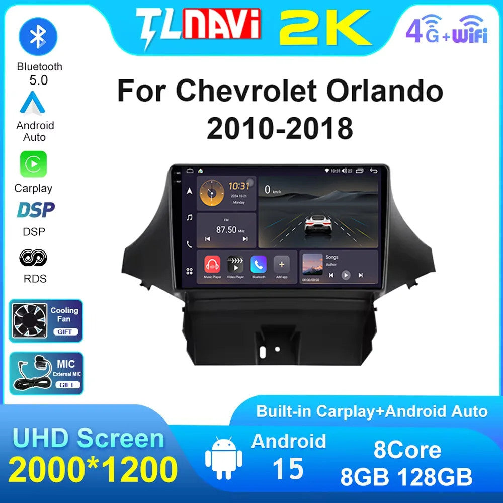Android Auto Carplay for Chevrolet Orlando 2010-2018 Stereo Car Radio GPS Screen