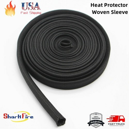 10-foot thermally protected braided black spark plug wire, high temperature 1200F 3/4ID