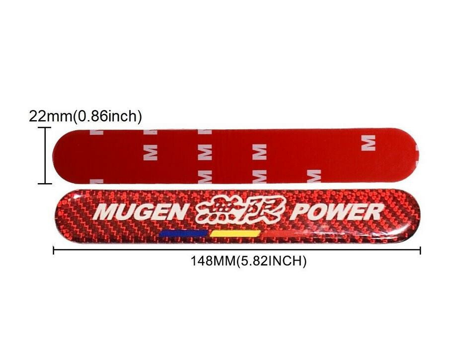 2-piece car door handle anti-scratch stickers, side fender badges, Mugan red carbon