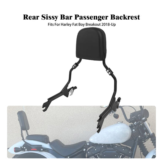Rear Sissy Bar Passenger Backrest for Harley Fat Boy Breakout FXBR FLFB 18-2024