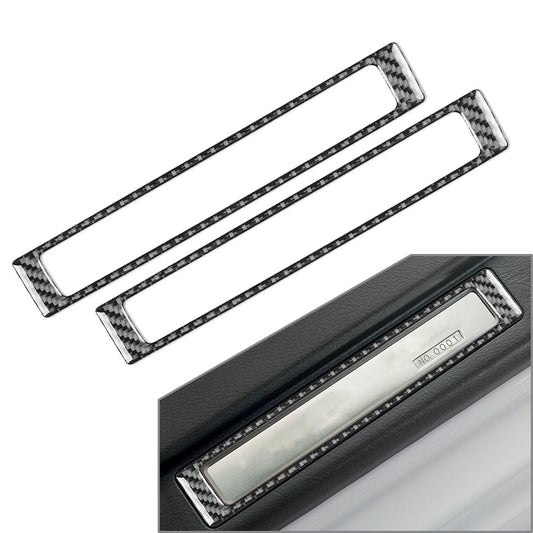 Carbon Fiber Black Interior Door Sill Accent Cover Trim Fit for Honda S2000 2004-09