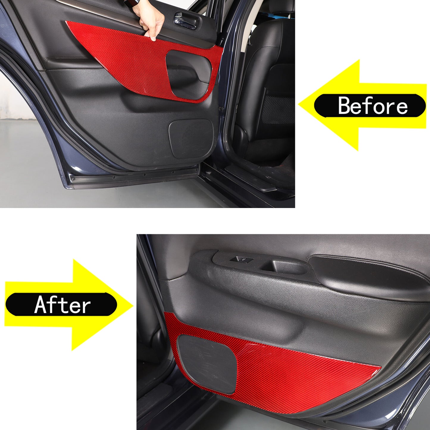 Carbon fiber rear door kick guard stickers suitable for Infiniti G25 and G37 (2007-2013).