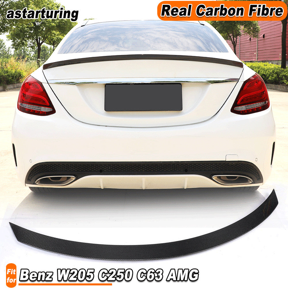 REAL CARBON Rear Trunk Spoiler Wing for Benz C Class W205 C250 C63 2015-2020
