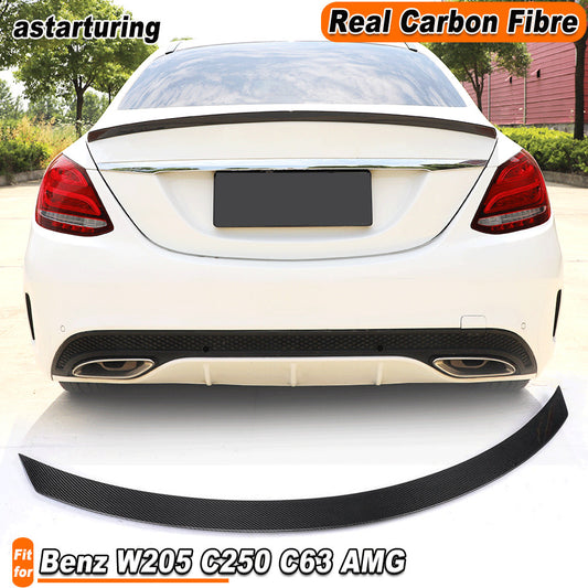 REAL CARBON Rear Trunk Spoiler Wing for Benz C Class W205 C250 C63 2015-2020
