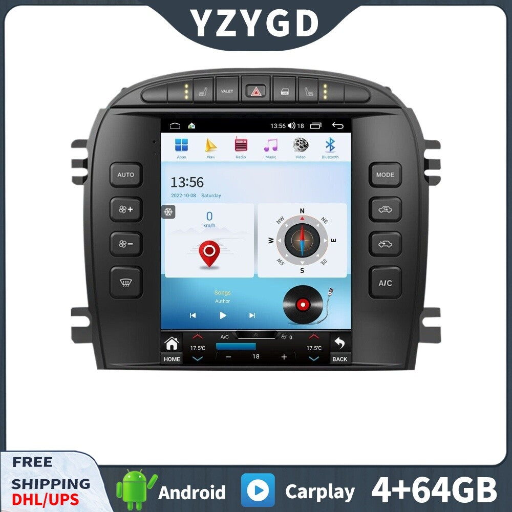 for Jaguar S-TYPE 2004 2005 Stereo Android Car Radio CarPlay Screen Receiver 64G