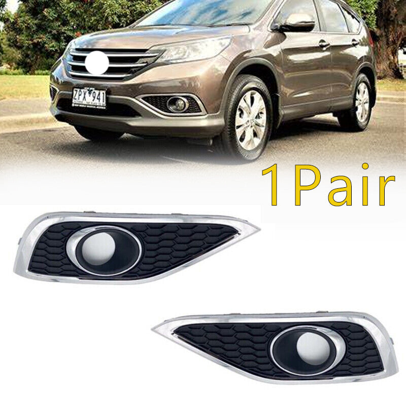1Pair Front Fog Light Grille Cover for Honda CRV 2012-2014 2013 Pre-facelift