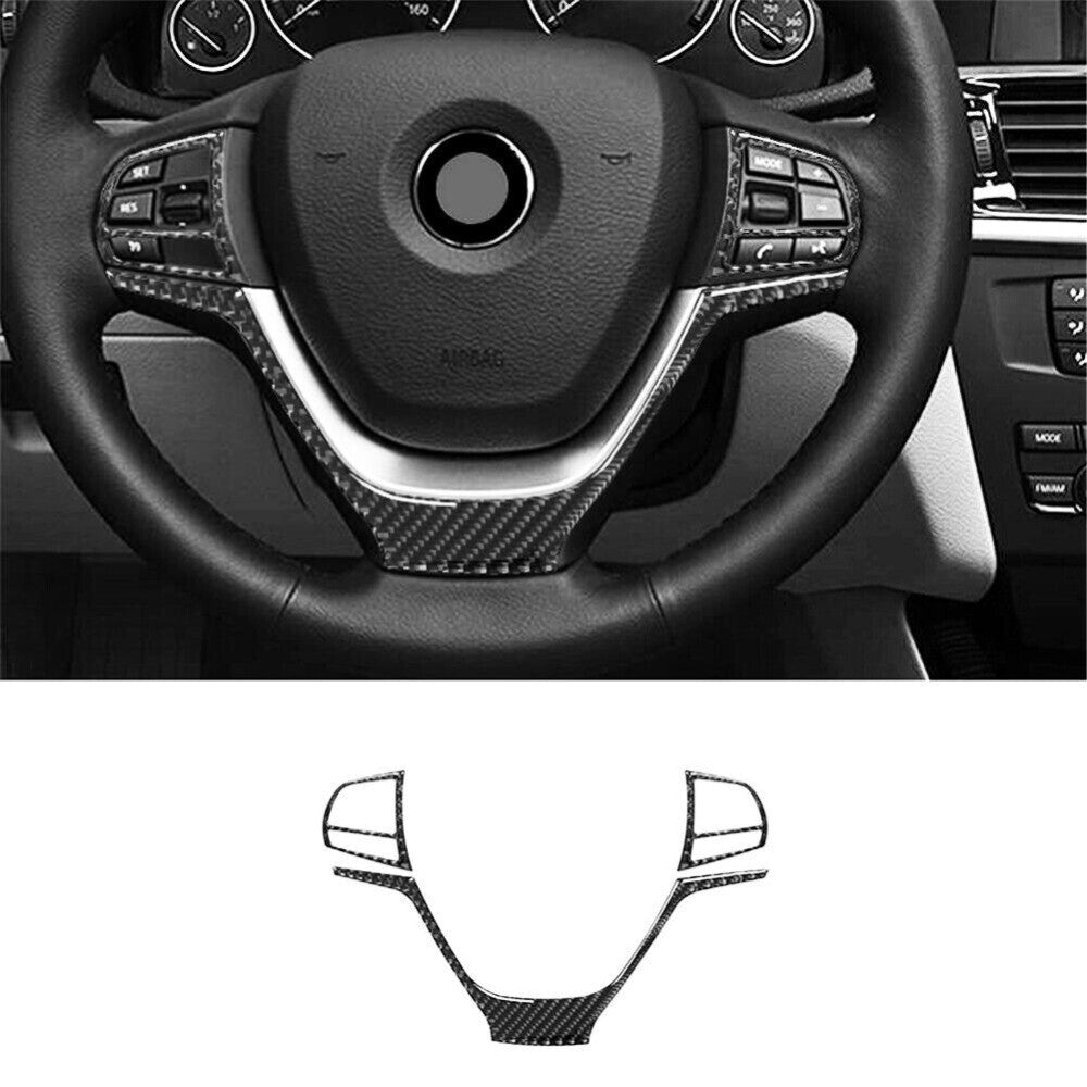 Carbon Fiber Interior Steering Wheel Cover Trim For X3/F25/X4/F26 2011-2017 n