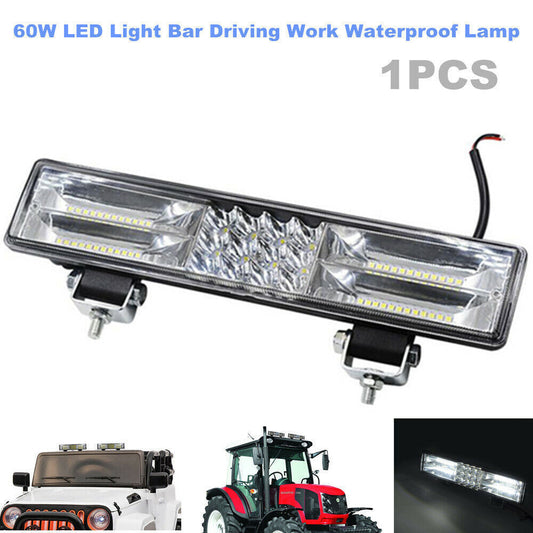 60W LED roof light strip driving fog light suitable for Jeep trucks and UTVs, waterproof. n