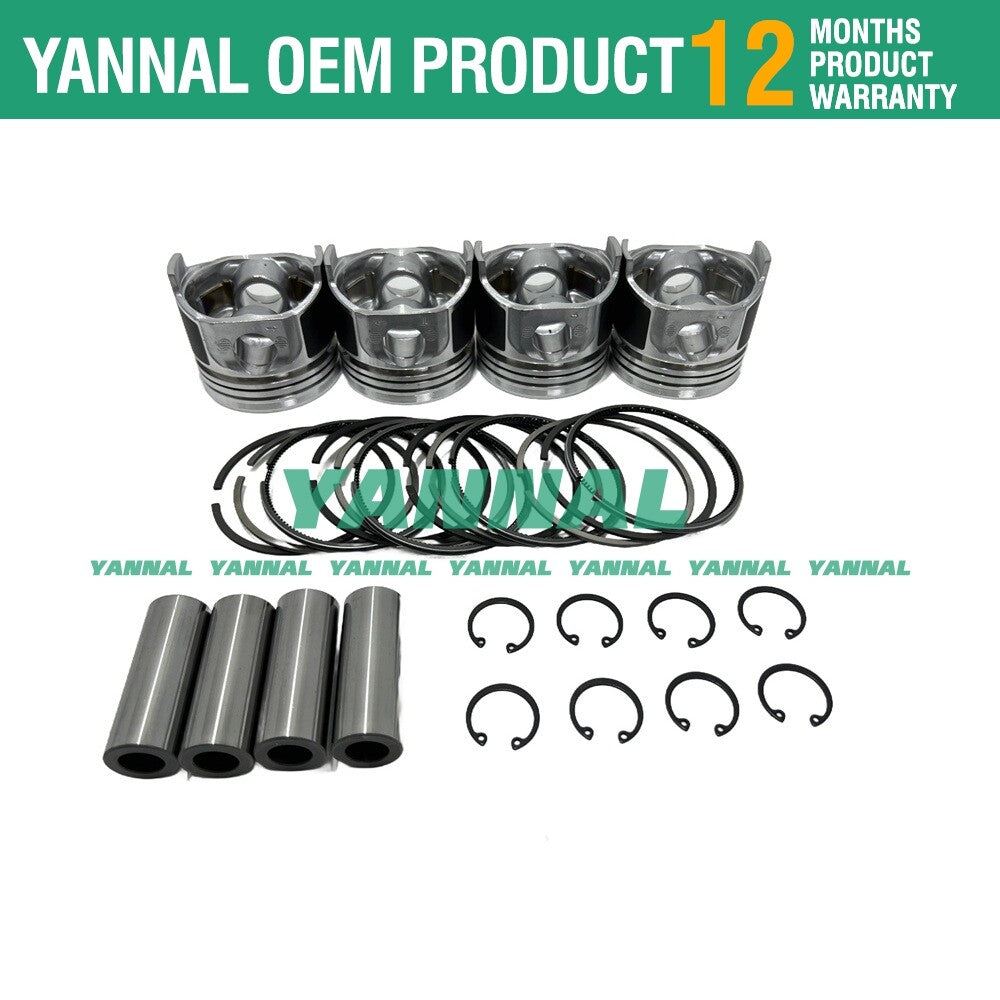 New piston kit and ring STD for V1305 engine, 4 cylinders, 76 mm.