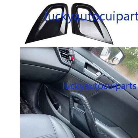 for Hyundai for Veloster 2012-2017 Carbon Fiber Interior Door Panel Cover Trim 2pcs