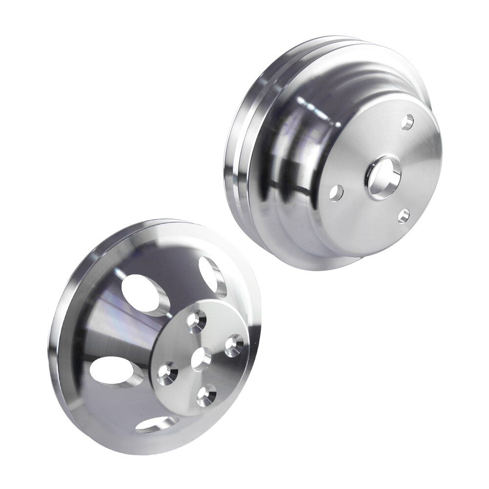 Aluminum 1 2 Groove Crank Pulley Kit For SBC LWP 327 305 350 265 283 400
