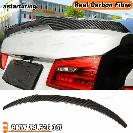 REAL CARBON Rear Trunk Racing Spoiler Boot Lip Wing for BMW X4 F26 35i 2014-2017