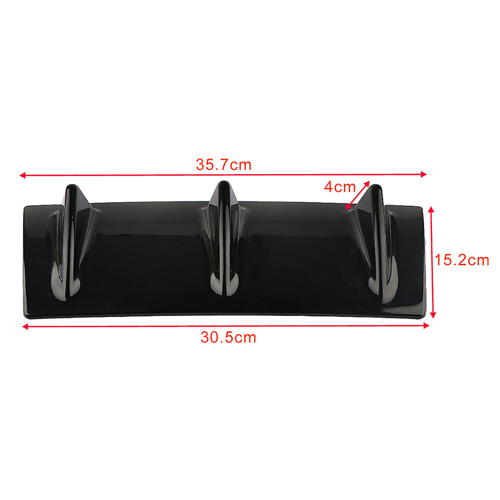 Rear bumper bottom lip diffuser shark fin translucent glossy GM black