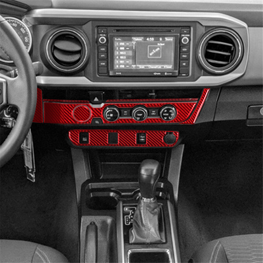 Red Carbon Fiber Front Door Control With Folding Trim Cover for KIA Sedona 15-16 v